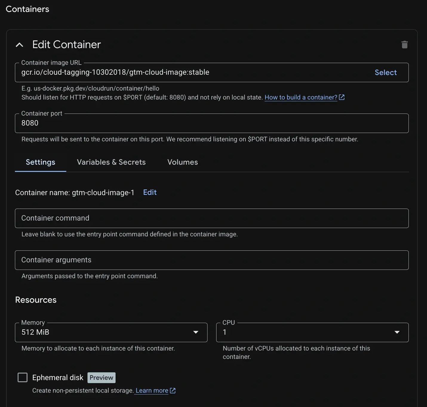 Configuring the Tag Manager container