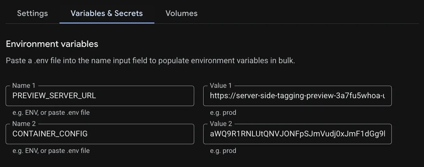 Configuring the Tag Manager container