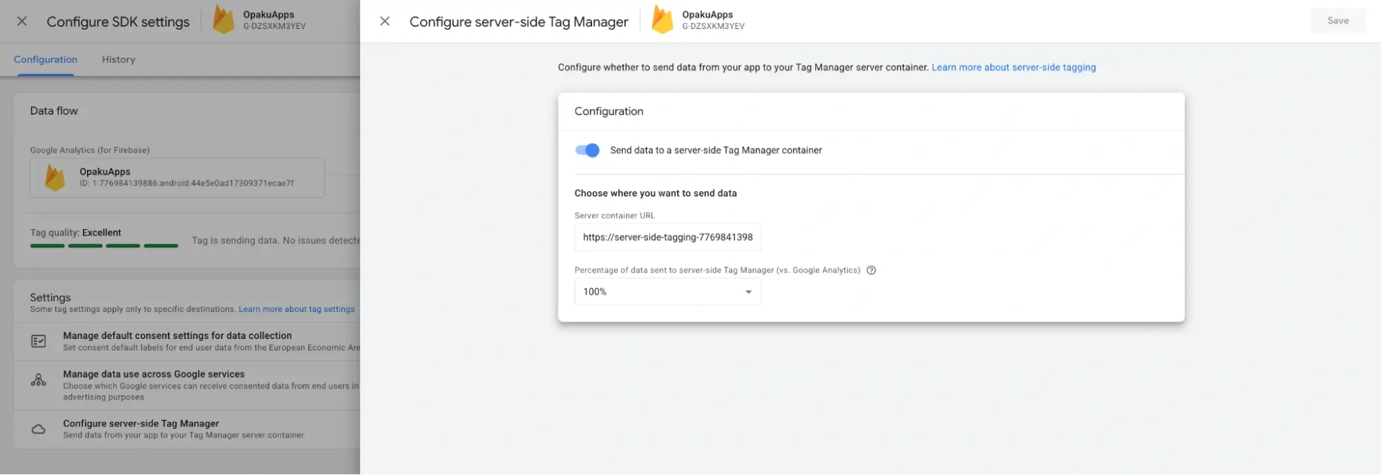 Configuring the Tag Manager container