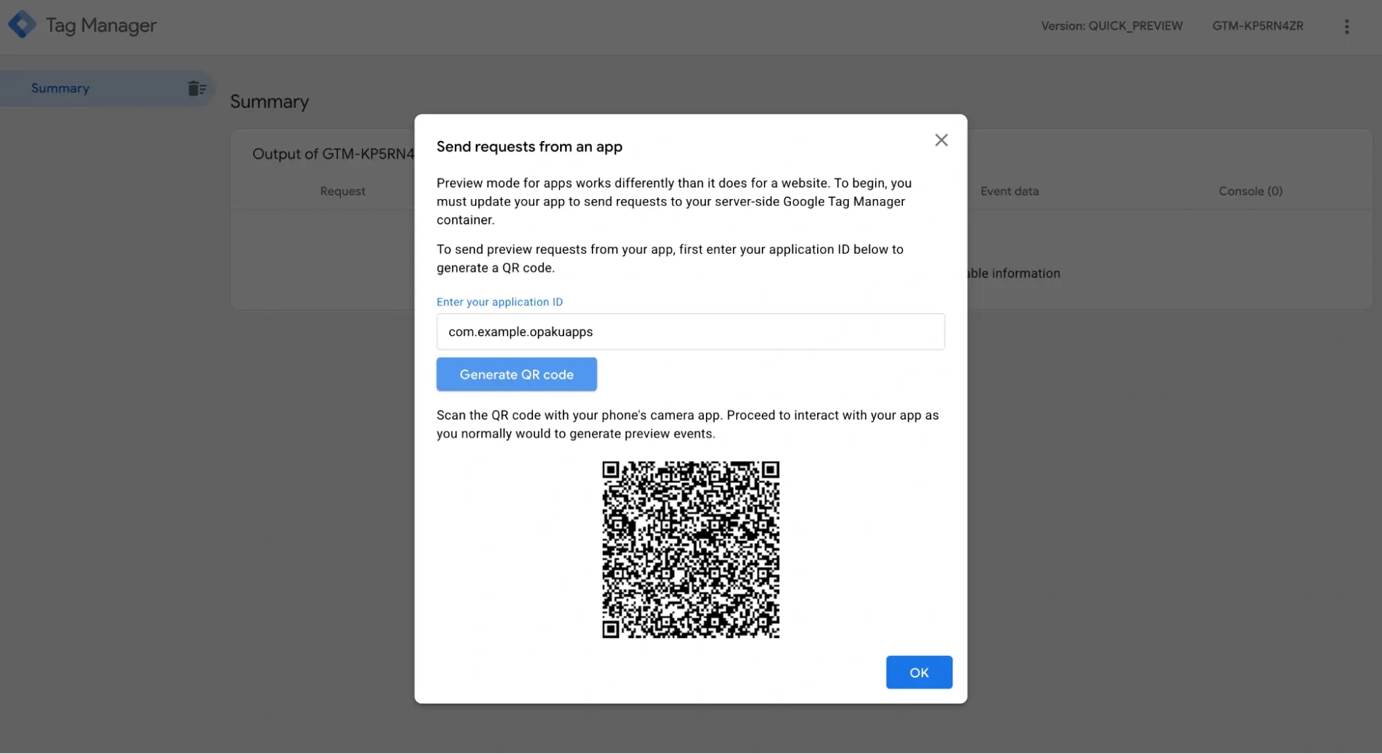 Configuring the Tag Manager container