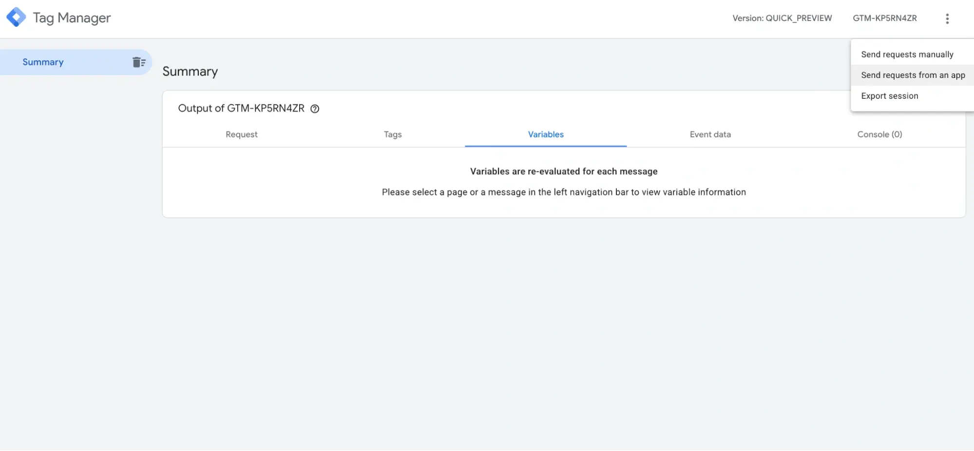 Configuring the Tag Manager container